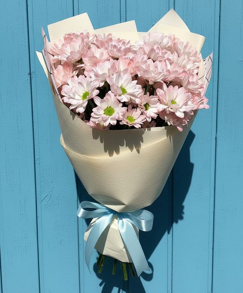 Букет Розовые хризантемы в Горячем Ключе Букет цветов из: Хризантемы в Горячем Ключе